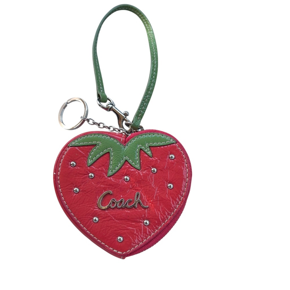 Coach ultra rare strawberry coin purse wallet keychain vintage y2k charm